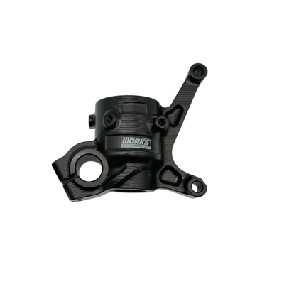 WORKS Axle Holder Left CNC Black KAWASAKI KXF 250 2025-26 / 450 2023-26